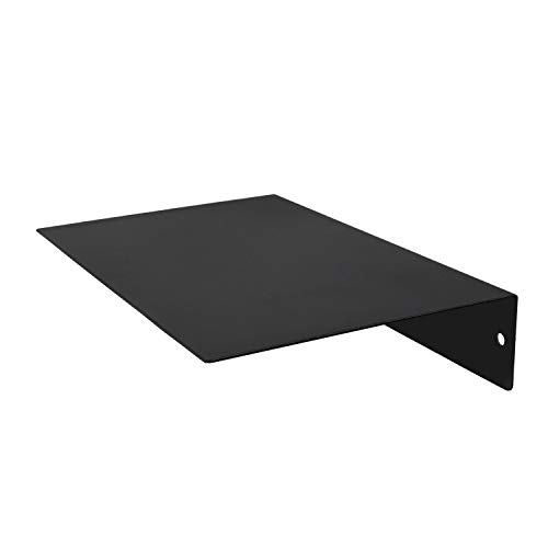 Buhbo Floating Shelf Wall Mounted (8 Inch X 12 Inch) Heavy Duty Industrial Modern Steel, Black #TOP2