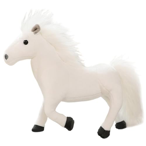 Peluche cheval blanc réaliste, le cadeau d'anniversaire idéal pour enfant