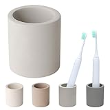 IRETION 歯ブラシスタンド 珪藻土 歯ブラシホルダー 歯ブラシ立て 電動歯ブラシ スタンド ノンアスベスト 吸水 速乾 防カビ おしゃれ Mサイズ (ライトグレー)