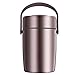 LK-HOME 2L Lebensmittelflasche,isolierten Lunchbeuteln aus Edelstahl mit Fach Lunchbox,Vakuumisolations-Lebensmittelthermoskanne für Erwachsene und Kinder, die das Mittagessen tragen,Rosegold
