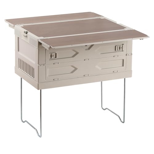 X XUNTAO ���[�{�b�N�X �܂肽���� �R���e�i �{�b�N�X ���[�P�[�X �L�����v�e�[�u�� �ؐ��V�L���\ �X�e�����X�X�^���h�t�� �X�^�b�N�\ �O���[�z���C�g �{��:��59×���s35×����29.5cm