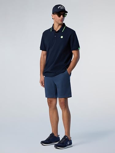 Polo North Sails piqué de coton boutons classiques liserés fluo - 5