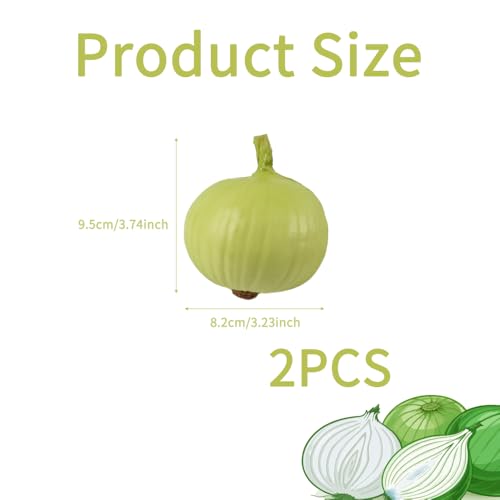 VIOCIWUO Artificial Onion 2PCS, Simulation Green Onion Fake Vegetables Food Model for Home Kitchen Party Decoration Photography Props