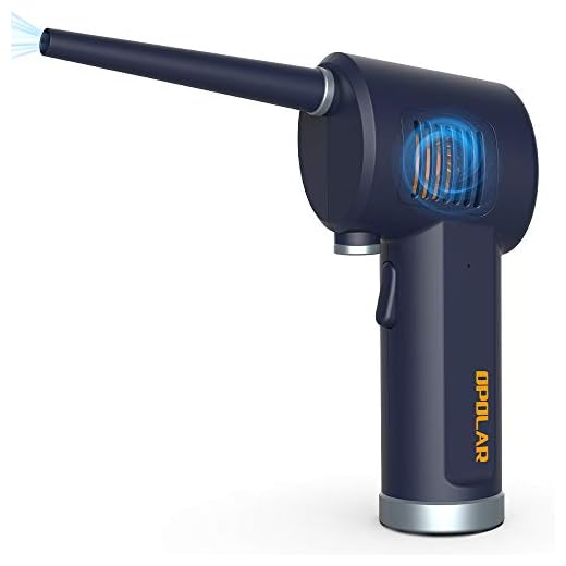 OPOLAR Cordless Air Duster for Computer Cleaning, Replaces Compressed Spray Gas Cans, Rechargeable 6000mAH Battery, Powerful 33000 RPM, 10W Fast Charging, Handy and Efficient for Electronics(Blue)