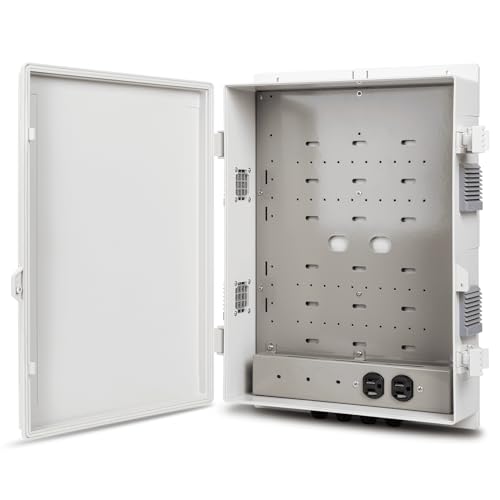 Image of Namunanee Outdoor Electrical Junction Box with High Power Outlet, ABS Water Resistant Enclosure with Internal Mounting Panel & Hinged Cover. (18.1 inch H* 12.6 inch L* 4.3 inch W & Outlet)