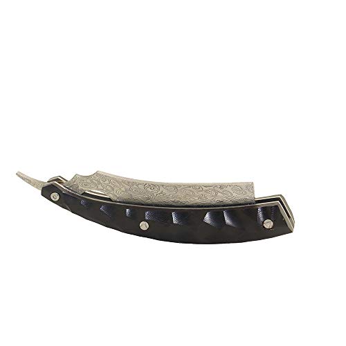 Masalong Damascus Steel Handmade Straight Razor Retro Shaving Razor Ebony Wood Handle Collector's Edition Gift For Men Folding Knife Kni194 #TOP2
