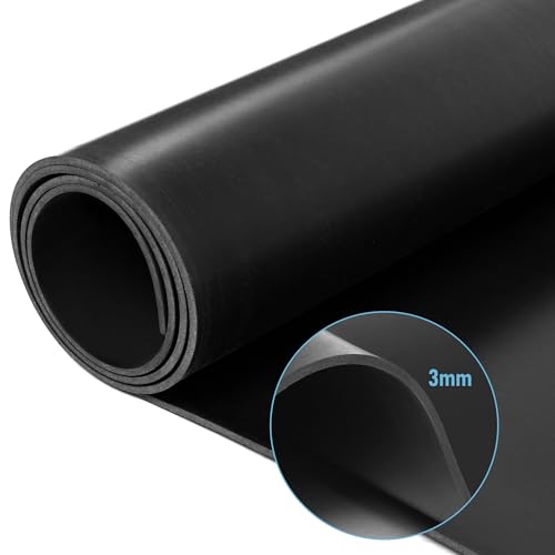 Gummimatte Meterware 100x300cm (3mm) Antirutschmatte aus Silikonkautschuk für Garage,Werkstatt & Industrie Garagenboden Schutz,Schutzmatte Gummistreifen für Keller Garage Werkstatt Industrie