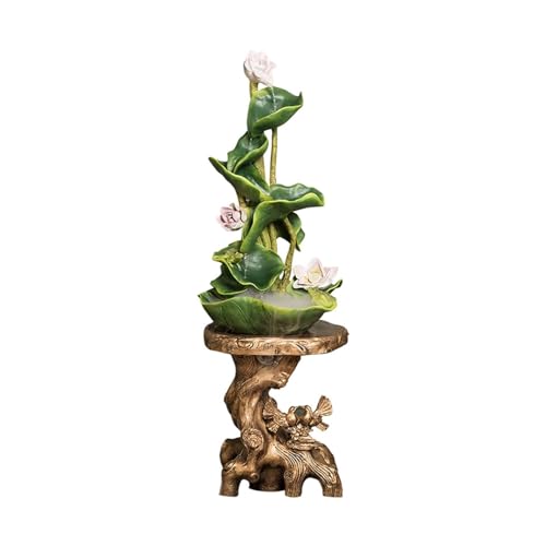 Jingzai202405 Indoor Floor Fountain New Chinese Landing Water Fountain, Living Room Courtyard Decoration, Home Accessories, Decorative Lotus Water Water Fountain