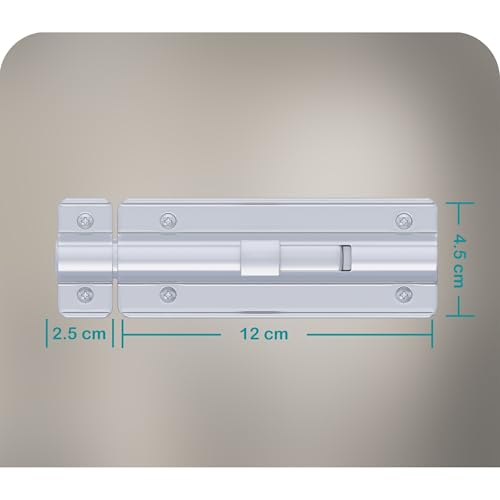 Image of Boniry Premium Heavy Duty Door Latch | Door Stopper Lock | Main Door High Security and Home and Office Doors for Wooden and PVC Door Latch (1, Silver)