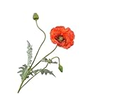  Silk-ka Kunstblume-Seidenblume Mohn Orange 98 cm