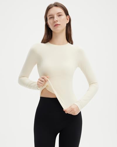 SUUKSESS Women Seamless Workout Long Sleeve Shirts Gym Athletic Running Yoga Tops4