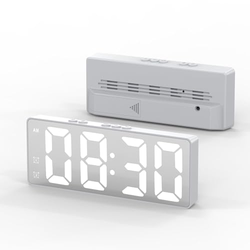 WEYIMVTO Reloj Despertador Digital LED con función de repetición Temperatura Fecha Hora for Dormitorios Oficina Al Aire Libre Personas Que Duermen profundamente(B)