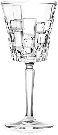 RCR 27435020006 Etna Wine Glasses Set of 6, Crystal Glass, Unique and Contemporary Design, Gift for New Homeowners, Birthdays, Occasions, for Red and White Wine, 280 ml