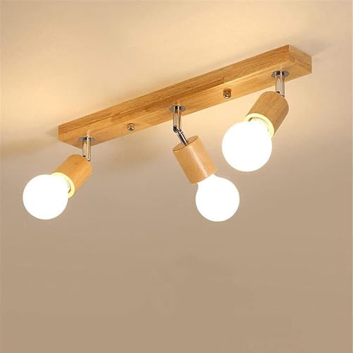 Chandelier plafonnier en bois noble au design moderne E27