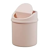 Kiddream 2 Liter Desktop Waste Bin, Tiny Trash Can with Lid (Pink)