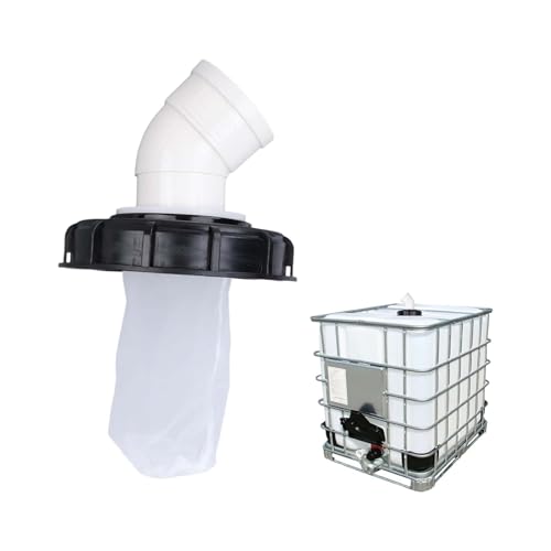 IBC - Filtro per acqua piovana, 45°IBC, in nylon, 165 mm,Serbatoio Acqua Pioggia IBC Con Coperchio,IBC filtro acqua piovana,Adatto per contenitori IBC con cisterna per acqua piovana