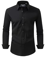 Stain Shield: This men's fashion shirt features a micro-nano structure that forms an air barrier layer, offering both sun protection and oil resistance. Easy care and saving time Non Iron: Men's formal shirts are made of 60% Polyester 35% Cotton 5% E...