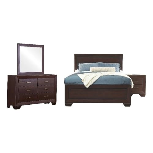 BOWERY HILL 4 Piece Queen Panel Bedroom Set, Dark Cocoa