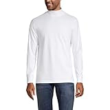 Lands' End Mens Long Sleeve Super-T Mockneck White Regular Small