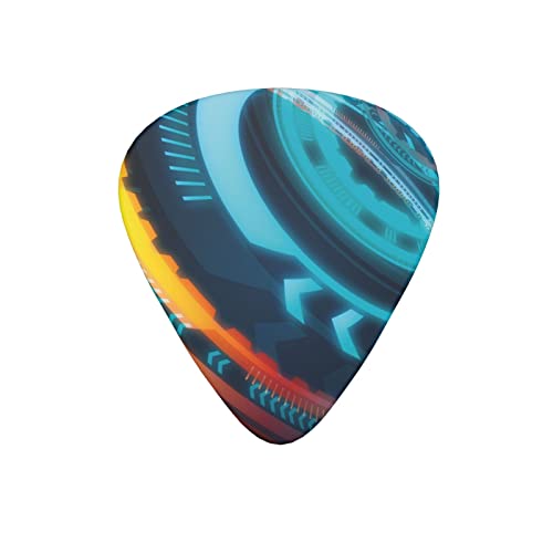 Guitar Picks Technology Future Circle Lot de 12 médiators abstraits pour guitare électrique, basse acoustique, cadeau avec boîte - Les Beatles, Paul McCartney, John Lennon, RIngo Starr, George Harrison Guitar Picks Technology Future Circle Lot de 12 médiators abstraits pour guitare électrique, basse acoustique, cadeau avec boîte