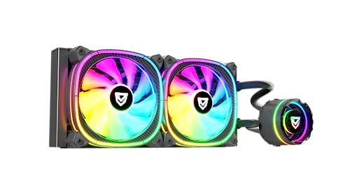 Nfortec - ATRIA X Refrigeración Líquida CPU ARGB 240mm, Espejo Infinito Rotable 360 Grados, 2x ventiladores 120mm PWM ARGB, Compatible AMD e Intel, Negro