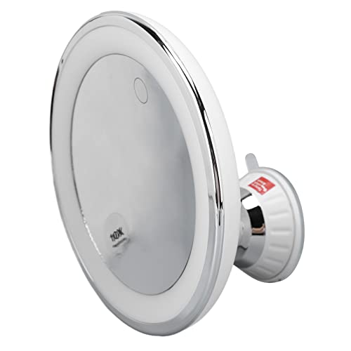 Espelho de maquiagem com ventosa, espelho de maquiagem iluminado com aumento de 10x atualizado, braç