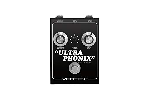Vertex Effects Ultraphonix Overdrive Guitar Effects Pedal, Guitar And Bass Pedal Re-Creates Overdrive Produced By Dumble Overdrive Special Amplifier, 4.6" X 3.2" 1.8" #TOP14