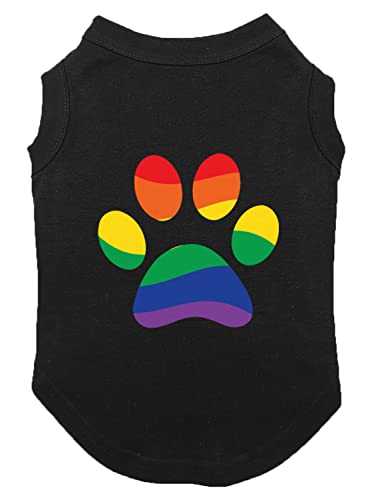 Paw Pride - LGBTQ Puppy Dog Shirt (Black, Small)