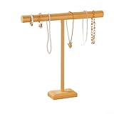 Schmuckständer aus Holz für Ohrringe, Halsketten, Armbänder, Haar-Accessoires (L natur)