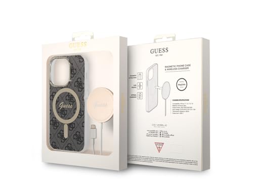 Guess Bundle Pack MagSafe 4G Ensemble coque pour iPhone 14 Pro Max + chargeur MagSafe Or 3666339102845 - vue 4