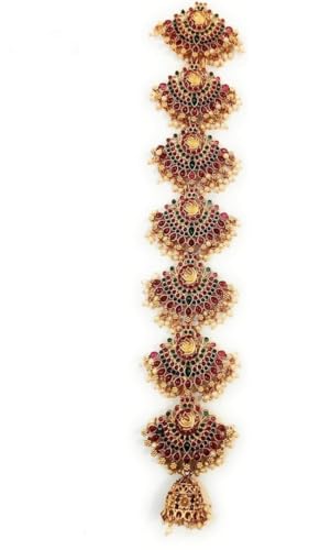 Vibha Jada Billalu Set For Bridal New Model Bharatanatyam Lakhsmi Jewellery Set Wedding Hair Design Jada Billa Hair Jewelry For Women Hair Decoration Accessories Wedding Hair Braid Choti (Multi) (B0D4RCXMGL) Amazon Price History, Amazon Price Tracker