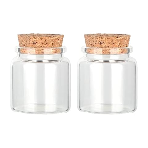 Magic Season Decorative Round Glass Bottles with Cork Stoppers Cover