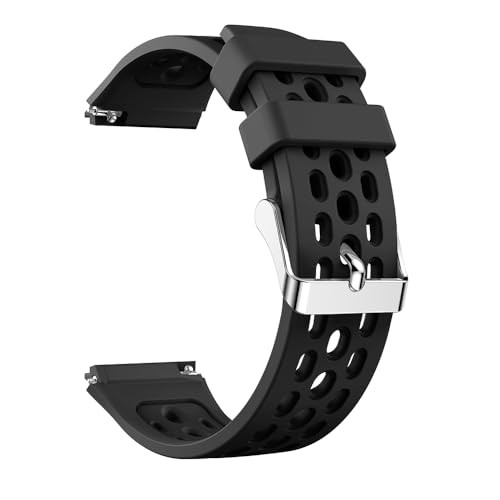 [JUNENTER] 22mm �V���R�����v�o���h�X�g���b�v Huawei Watch GT 2e GT2e �X�}�[�g�E�H�b�`�o���h�p (���C�g�O���[���u���b�N)