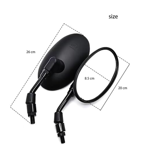 Espejo retrovisor de moto ABS de 10 mm con visión clara antirreflejos 3
