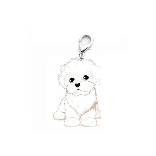 Anboo Pet Dogs Collar Charms Necklace Pendant ID Tag Disc Disk Pet Identification Tags (Bichon Frise)
