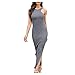 Abito da Donna Slim Fit Sexy Abito con Spacco Hip Tinta Unita Abito Lungo in Maglia Abito Caldo Morbido ed Elegante Armadio per Vestiti Lunghi (XL,Grey)