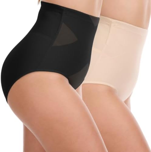 Kigos Damen Shapewear Unterhose Bauchweg Miederhose mit Bauchkontrolle | Hohe Taille Figurformende Unterwäsche mit Unterbauch Kontrolle Body Shape Miederslip