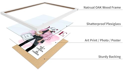 Image of Poster Master Lady with Dog Print - I Am Fashion Poster - Modern Trendy Art - Chic Gift for Women & Fashionista - Haute Couture Decor for Bedroom or Girls Room - 11x14 White Framed