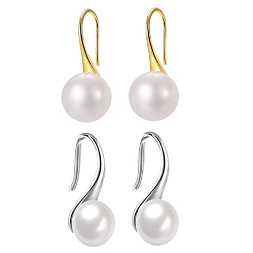 Holibanna 2 Pares Pendientes De Perlas Arete Joyas De Perlas Para Mujer Pendientes Minimalistas Pendientes Colgantes De Perlas Accesorios De Perlas Para Mujer Cobre