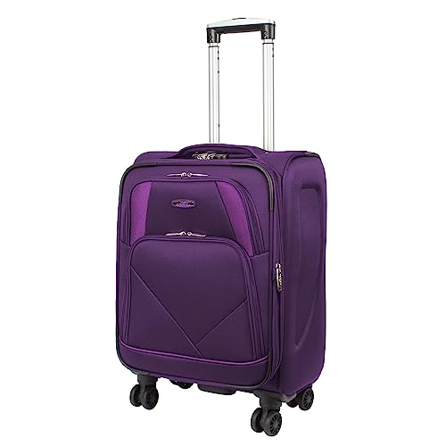 ARIANA® Lightweight 4 Wheel Spinner Soft Shell Suitcase Luggage Carry On Cabin Travel Bag RT905...