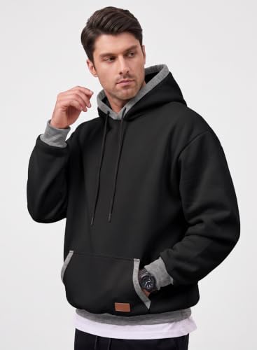 Image of JMIERR Men's Hoodies Sweatshirts Casual Fleece Pullover Hoodie Pocket
