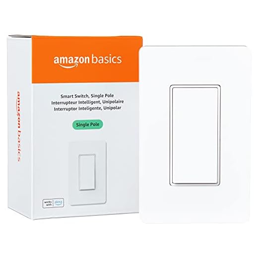 Amazon Basics Single Pole Smart Switch, Neutral Wire Required, 2.4 Ghz WiFi, Works with Alexa