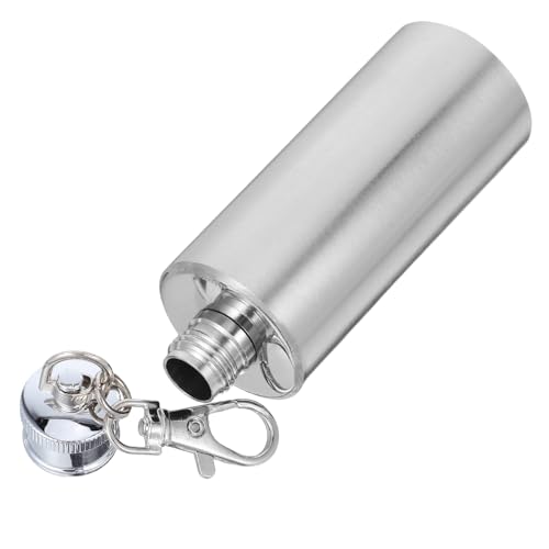 Ipetboom 2oz Flasque de Poche Acier Inoxydable Compacte avec Porte-clés pour Camping Randonnée Voyage et Flasque de Hanche pour Hommes Femmes