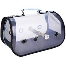 Birdcage Portable Birdcages Clear Pet Bird Carrier Breathable Travel Bird Cage Lightweight Bird House Carrier Bird Flight CageBlue,M