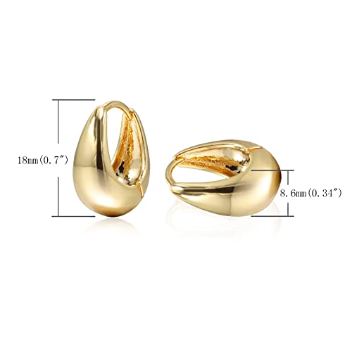 18K Gold Plated Earrings for Women（Hoop）｜Small Lightweight Hypoallergenic Cartilage Huggie Earrings