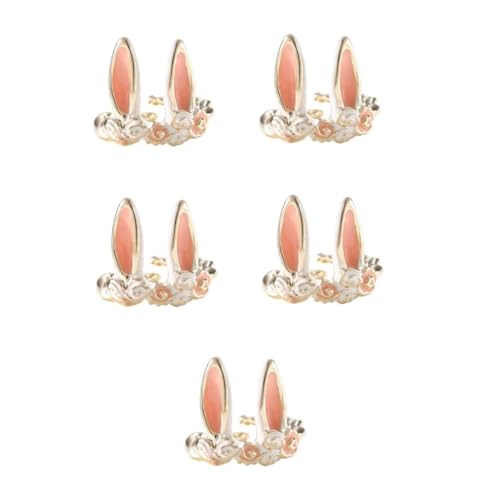 WHZHDMA 5pcs Rabbit Ear Open Ring Cute Animal Jewelry Teen Present for Halloween Cosplay and Theme Parties Stylish Finger Decora