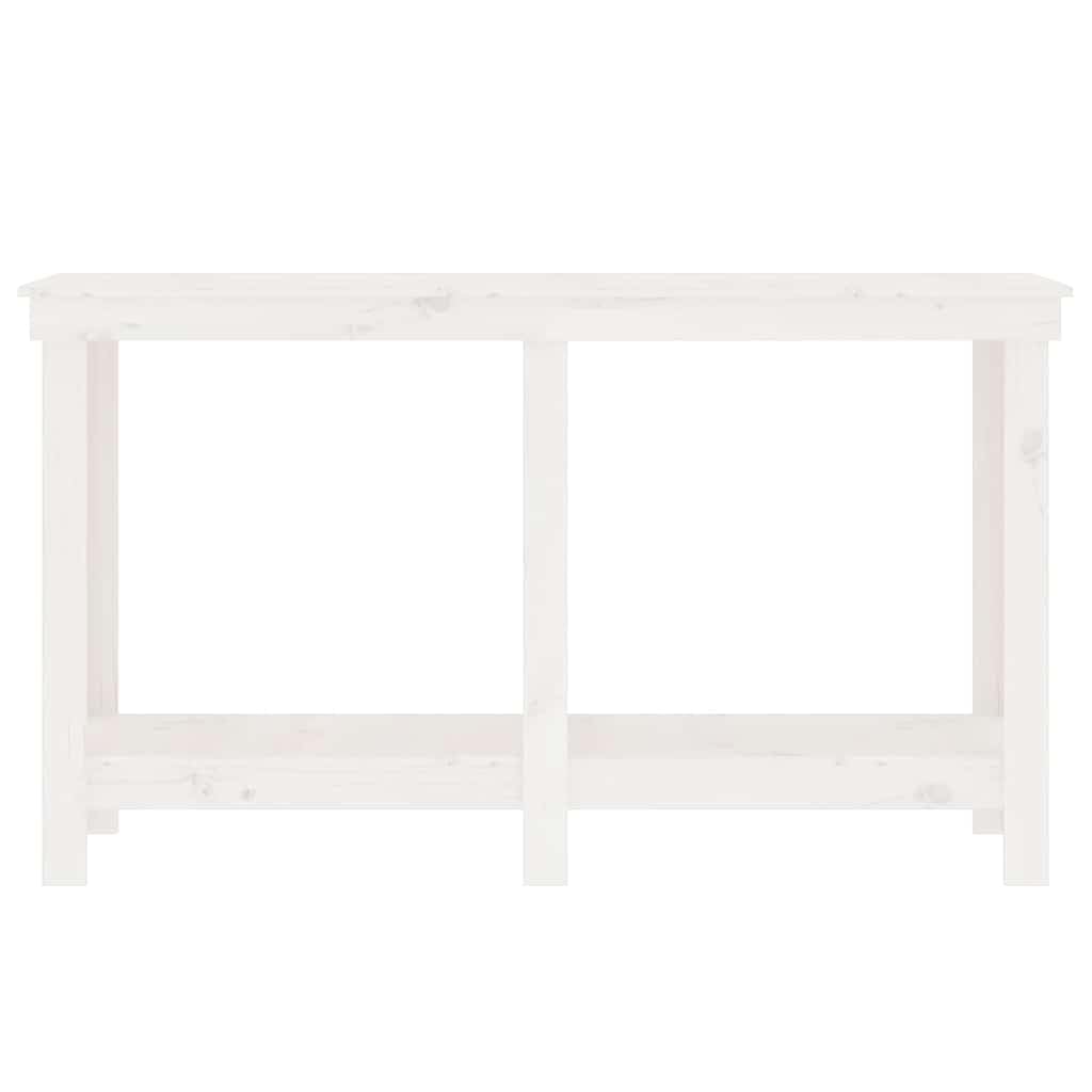 Banco de trabajo blanco 140 x 50 x 80 cm de pino macizo con mucho espacio de almacenamiento, encimera, almacenamiento de herramientas, mesa de montaje, ideal para garaje, taller