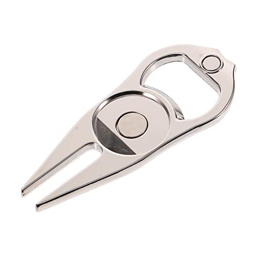 Toyvian 1Pc Golfs Divot Repair Tool with Ball Marker Convenient Zinc Alloy Fork for Portable Golf Device Present for Golfers