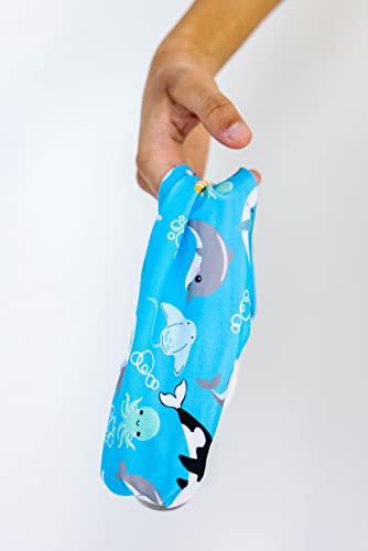 Image of Splash Place Kids Swim Goggles with Fabric Strap - OCEAN FRIENDS | Fun, Fashionable, Comfortable - Tangle-Free, Swimming Goggles for Kids, Comfy Fabric Strap Goggles
