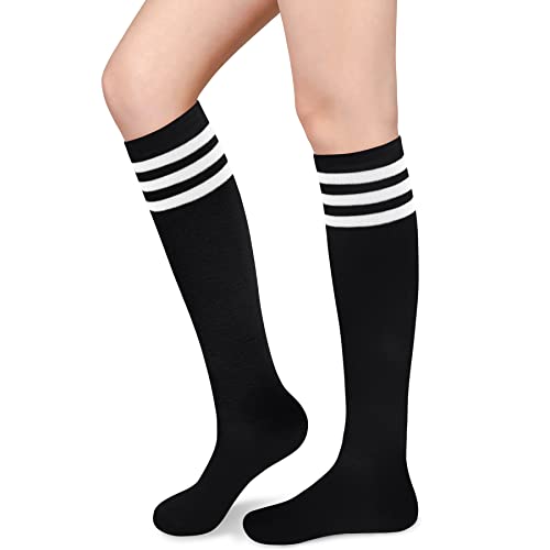 Olreco Black Knee High Socks for Women Black Long Socks for Women Knee Sock Womens High Sock...